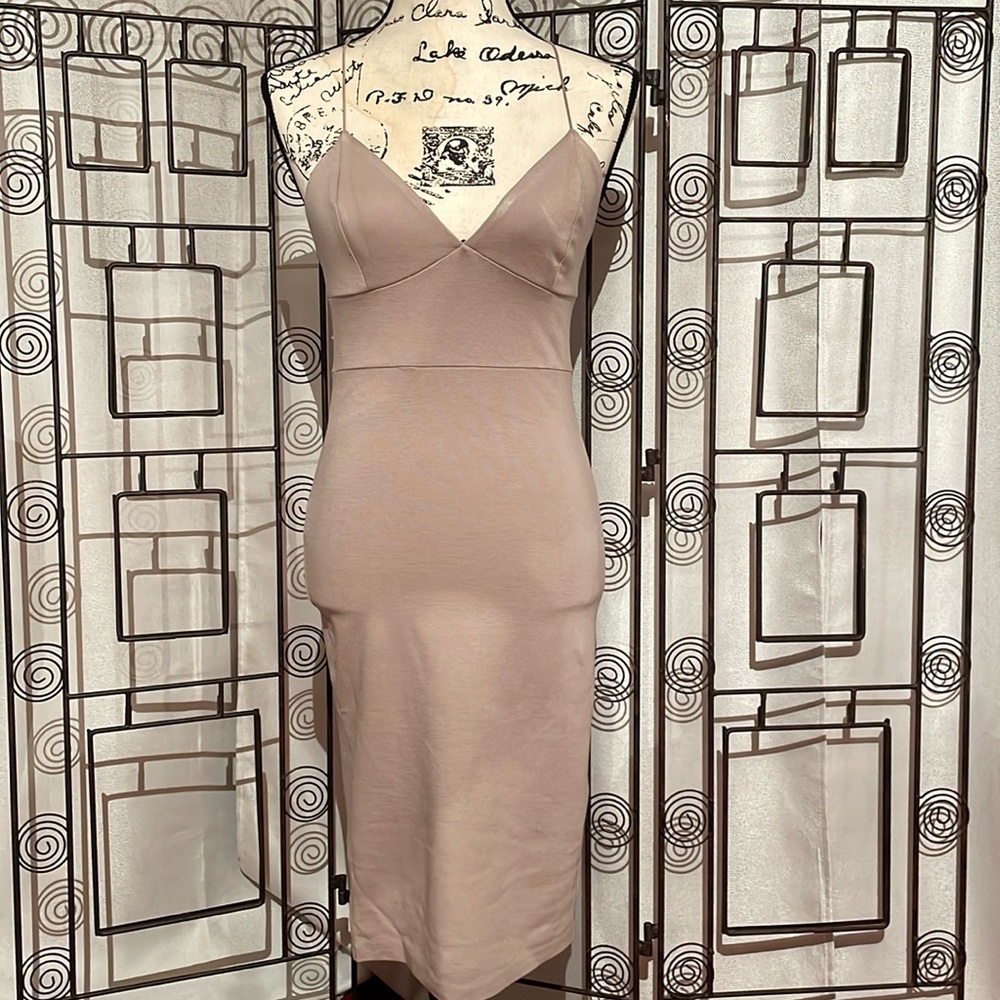 Putty Color Body Con Dress